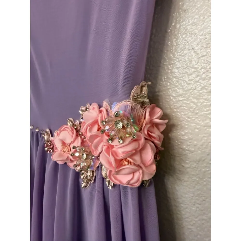Theatricals Custom dance costume dress lavender purple MC-Medium child